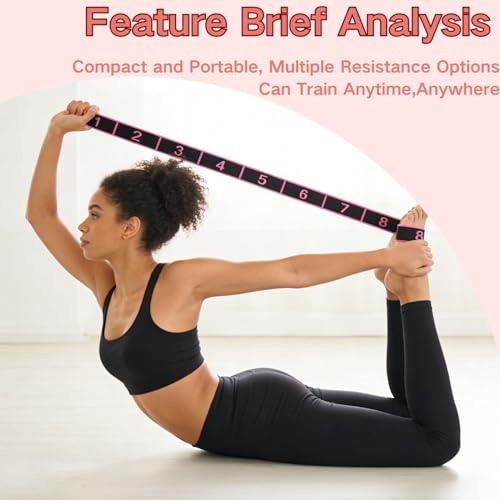 3PCS Fitness Resistance Band for Stretching and Yoga,Number Stretch Resistance Band with Clear Markings,8-Section Elastic Training Bands for Full Body Stretching Shaping