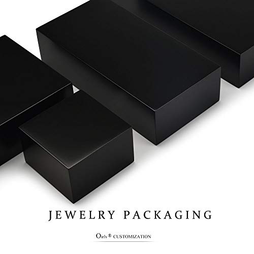 Oirlv Solid Wood Minimalism Style Jewelry Display Stand Showcase Jewelry Organizer Black Square Holder (SM05304) - color: SM05304