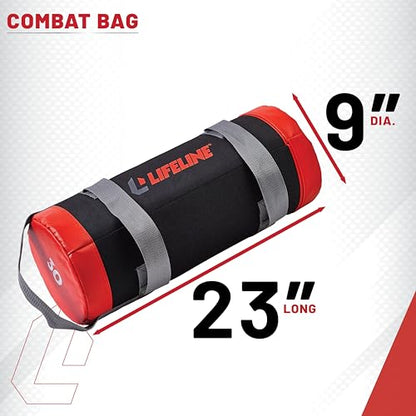 Lifeline Fitness Heavy Duty Combat Bag - Multiple Weight Options - Weighted Sandbag for Gym, Home, and Workout Equipment - Multiple Handles for Curl, Press, and Other Exercises
