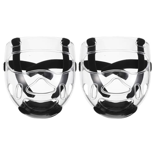 Toddmomy 2 Pack Taekwondo Face Guard Detachable Full Face Protective Headgear Lightweight Karate Sparring Gear for Kickboxing Training Martial Arts Shield for Youth and Adults