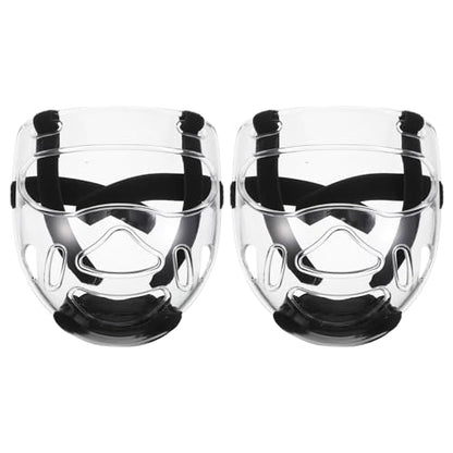 Toddmomy 2 Pack Taekwondo Face Guard Detachable Full Face Protective Headgear Lightweight Karate Sparring Gear for Kickboxing Training Martial Arts Shield for Youth and Adults