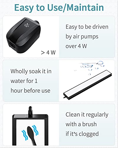 Pawfly 8 Inch Air Stone Bar Micro Bubble Diffuser Release Tool with Suction Cup Clip Accessory for Nano Air Pumps DWC Buckets and Fish Tanks