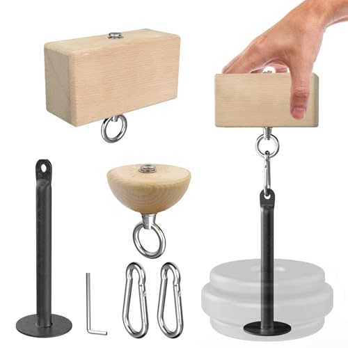 Grip Strength Training Beech Wood Pinch Block & Half-Sphere Ball with Loading Pin – Hand, Finger, Forearm Workout Set for Climbing, Lifting, Fitness Training - color: set