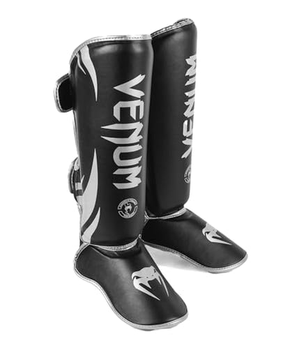 Venum Challenger Standup Shin Guards - color: Black/Silver, size: Medium