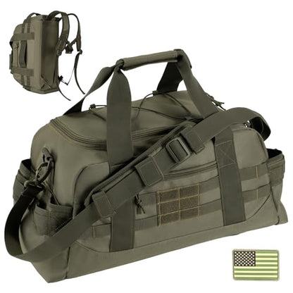 Hannibal Tactical 35L Large Duffle Bag, 3-in-1 Tactical Backpack MOLLE Pack for Sports/Gym/Outdoor, Olive Green - color: Olive Green