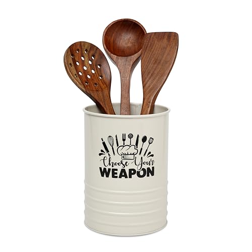 dudki Metal Cutlery Holder & Spoon Stand for Kitchen - Spoon, Knife, Fork, Chopstick, Cutlery Holder Kitchen Organizer Stand Dining Multifunctional Stand Choos Your Weapon (Beige) - color: Beige