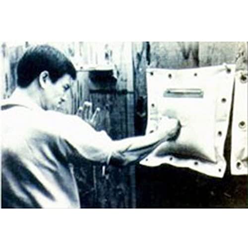 Wing Chun Wall Bag Canvas Leather Punch Bag for Kung Fu Boxing Training | Reinforced Stitching for Long-Lasting Durability - color: Beige