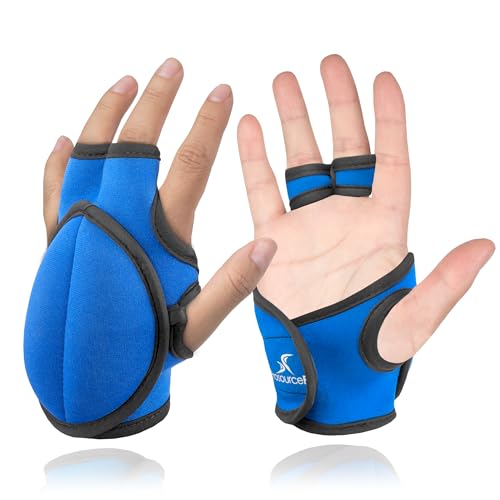 ProsourceFit Weighted Gloves Set, 2 lb Pair / 1 lb Each, Neoprene Hand Weights for Walking, Cardio, Aerobics, Boxing, Toning, and Sculpting - color: Blue