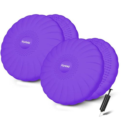 kisnbld Wobble Cushion, Balance Disc with Pump, Core & Posture Training - color: 2Purple