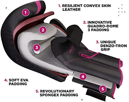 RDX Boxing Gloves, Pro Training Sparring, Maya Hide Leather, Muay Thai MMA Kickboxing, Men Women Adult, Heavy Punching Bag Focus Mitts Pads Workout, Ventilated Palm, Multi Layered, 8 10 12 14 16 18 Oz - color: PINK, size: 10 OZ