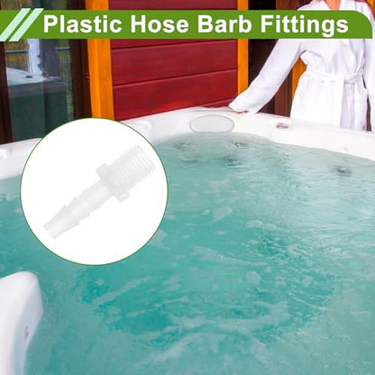 Plastic Hose Barb Fitting 1/4" Hose ID G1/4 Male Barb Hose Connector PP 5 Pcs