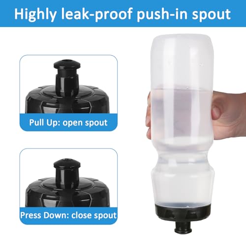 6 Pack 25oz Sports Water Bottles and fitness water bottles squeeze | BPA Free come with 8 pcs Chalk Labels, 1 Pen(Dishwisher Safe) - size: 25oz 6pack(Clear)