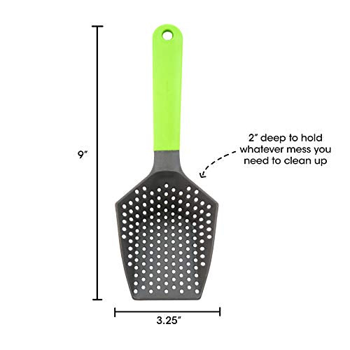 Easy to Clean Sifting Litter Scoop Shovel for Small Pets Or Reptile Terrarium Sand Waste,Green,9 inches - size: 9 inches