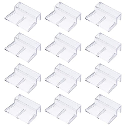 12 Pcs Aquarium Lid Clips, 10 mm Acrylic Aquarium Cover Bracket Fish Tank Lid Older Fish Tank Clip Transparent Durable Easy to Clean, Intended for Rimless Aquariums Top Cover - size: 10 mm