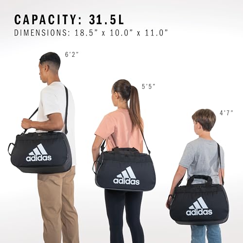 adidas Power Gym Bag – Lightweight Small Duffel, Black/Diablo, OSFA - color: Black/Diablo