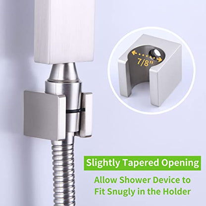 Angle Simple Shower Head Holder, Brass Shower Wand Bracket, Handheld Sprayer Holder Wall Mount, Brushed Nickel