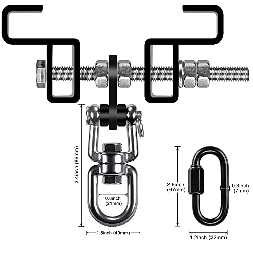 SELEWARE Heavy Duty Punching Bag Hanger, Steel I Beam Clamp for Heavy Bag - color: B. Beam Clamp with Swivel & Carabiner (1 Pack)
