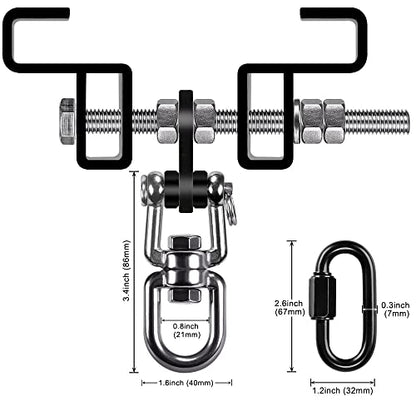 SELEWARE Heavy Duty Punching Bag Hanger, Steel I Beam Clamp for Heavy Bag - color: B. Beam Clamp with Swivel & Carabiner (1 Pack)