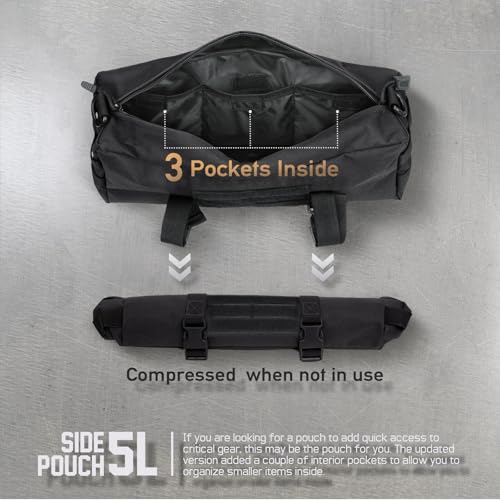 WYNEX Large Molle Pouch, Side Admin Sustainment Pouch for Tactical Backpack | Molle Attachments Bag, Vertical Pack for Military Assault Backpack Army Rucksack, with Shoulder Strap for Use as Sling Bag - color: Black (upgraded)