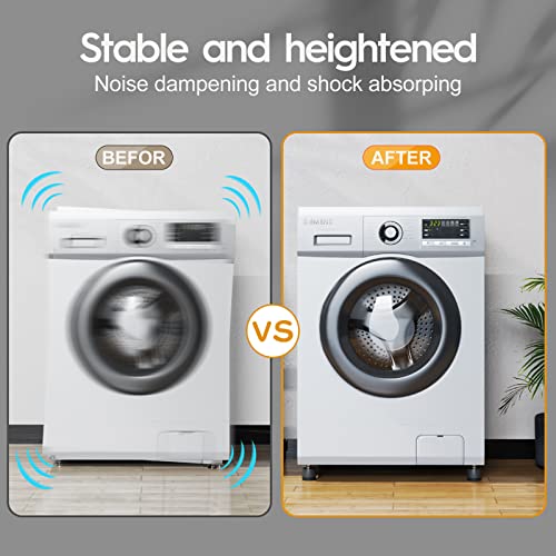 Anti Vibration Pads for Washing Machine, Adjustable Anti-Slip Washer Rubber Isolation Pads, Universal Furniture Pads 4 Packs