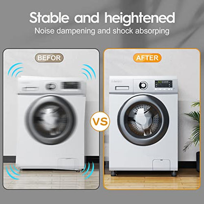 Anti Vibration Pads for Washing Machine, Adjustable Anti-Slip Washer Rubber Isolation Pads, Universal Furniture Pads 4 Packs