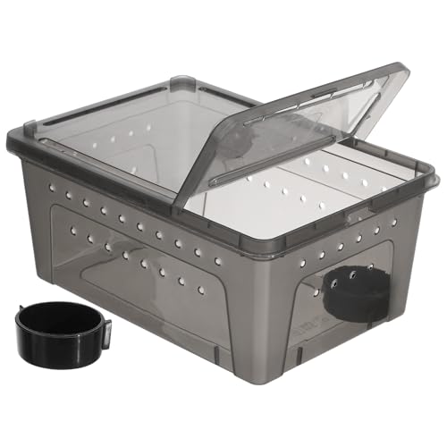 Plastic Reptile Terrarium Box for Small Crawling Pets Easy Assembly and Cleaning Safe Smooth Surface Pet Lizard and Bearded Dragon Enclosure Black Kit