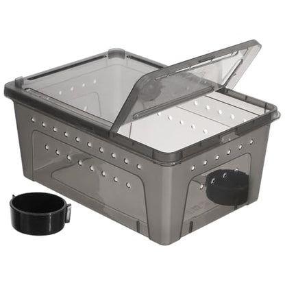 Plastic Reptile Terrarium Box for Small Crawling Pets Easy Assembly and Cleaning Safe Smooth Surface Pet Lizard and Bearded Dragon Enclosure Black Kit