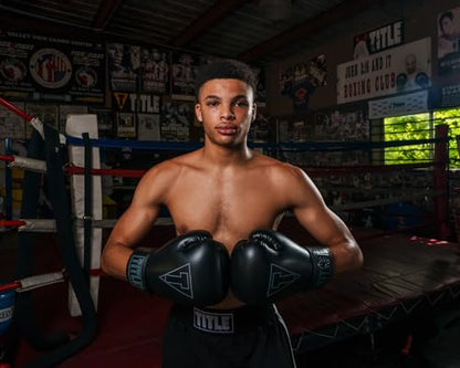 TITLE Boxing Vegan Fitness Bag Gloves - Vegan Punching Bag Gloves, Kickboxing Gloves, Heavy Bag Gloves, Boxing Gloves for Men and Women, Boxing, MMA, Kickboxing, Fitness, Taekwondo, Karate Equipment - color: Black, size: 16 oz