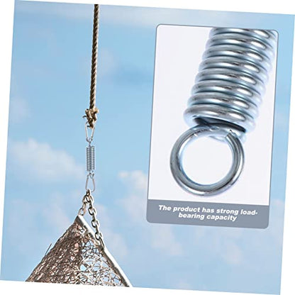 Stainless Steel Hammock Spring Hook Set for Outdoor Hanging Chair - color: Silver