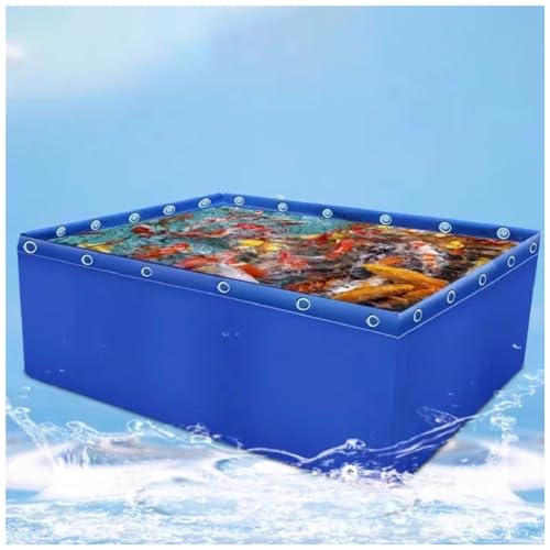 Portable Canvas Fish Tank for Saltwater Fish Storage, Durable Temporary Pond Liner for Garden, Agriculture, Aquaculture Use, 576L Capacity