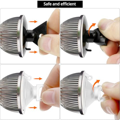QWORK Light Bulb Changer Suction Cup Tool, Compatible with MR16 and GU10 Bulbs, 6 Pack Suction Cups for Bulb Removal