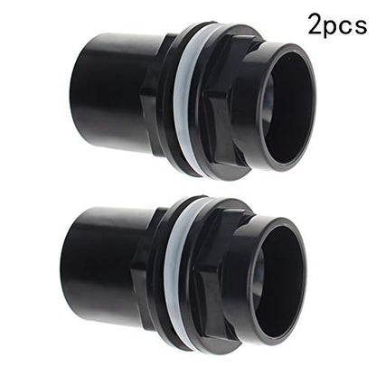 MroMax 40mm/1.57" ID PVC Aquarium Water Pipe Connector Joint Straight Tubes Hose Connector Fish Tanks Accessories 2pcs - size: 2pcs 40mm