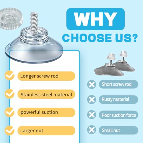 12 Pack 30mm/1.18'' Clear PVC Suction Cup Mounts with M4 Screw for Bathroom, Window, Car Shade (12pcs)