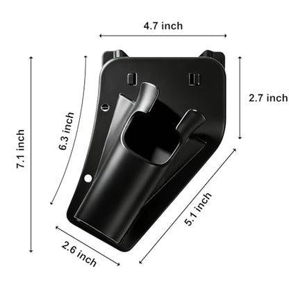 [Hands-Free] Slide-in Fishing Rod Holster for Belt - Portable Waist Rod Holder with 2PCS High-Elastic Rod Straps - Lightweight ABS Fishing Pole Carrier for Wading, Fly Fishing & Shore Fishing - Black