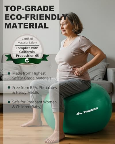 Trideer Exercise Ball for Physical Therapy, Stability & Balance Training - size: Standard Support-Medium (19-22 inches/48-55 cm)