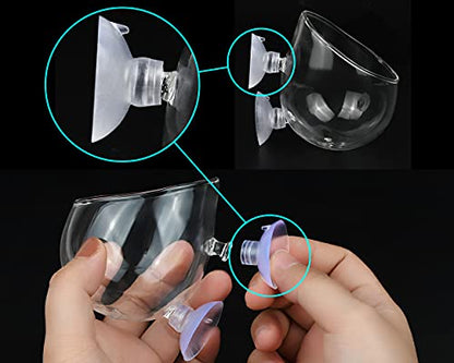 Aquatic Plant Cups 2 Pieces Crystal Glass Plant Pot with 2 Suction Cups for Aquarium Decoration