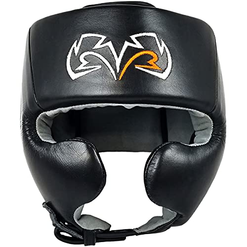 RIVAL Boxing RHG20 Traditional Headgear - Microfiber Inner Lining, Quick and Easy Adjustment, and Dual Density Foam Padding - color: Black/Black, size: X-Large