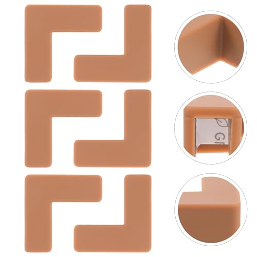 FAVOMOTO 6pcs Silicone Corner Bumpers for Fish Tank and Desk Edge Protection, Brown Medium Size Safety Bumper Set for Furniture and Aquarium Protective Guards