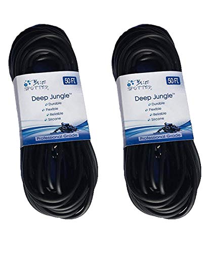Blue Spotted Black Flexible Airline Tubing for Aquariums, Terrariums, and Hydroponics (50 Feet 2 Pack)