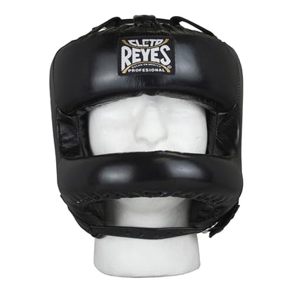 CLETO REYES Boxing Headgear with Face Bar for Men and Women, Protective Head Guard Face Saver, Sparring Fighting Sports - color: Black