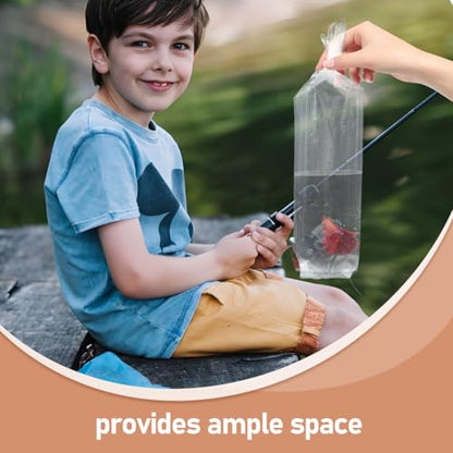 50pcs Clear Plastic Fish Transport Bags, Thick Aquarium Shipping Pouches for Live Fish, Secure Closure packing bags for Long Distance Transport, Temporary Isolation