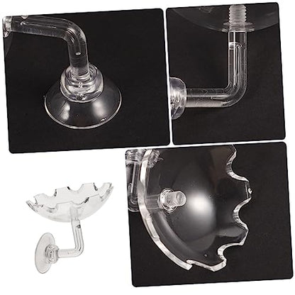 2pcs Acrylic Shrimp Feeding Dish with Cup Reptile Food Bowl for Aquariums Convenient Installation and Multi-Purpose Use Transparent Feeding Tray for Shrimp Tank