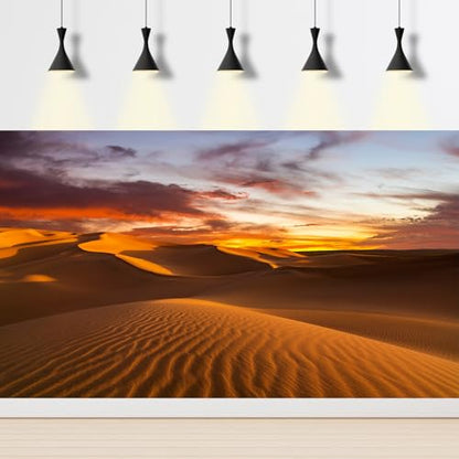 Sunset Desert Reptile Habitat Background Arid Landscape of The Sahara Desert Terrarium Background Sunset Over The Sand Dunes Aquarium Background Sunset Desert Tank Decor 24x12in