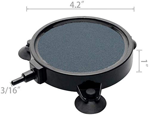 4.2-Inch Air Stone Disc Bubble Diffuser with Suction Cups for Oxygenation in Fresh/Saltwater Tanks, Ponds, Hydroponic, Aquaponics, and as a Decorative Airstone for Aquariums - size: 4 PCS