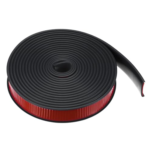 HARFINGTON U-Shape Edge Banding 1-1/8" x 20ft (28mm x 6M) Self Adhesive TPE Flexible Veneer Tape Soft Edge Strip Protector for Furniture Cabinet Table Protection Repair, Black - color: Black, size: 1-1/8" (28mm)