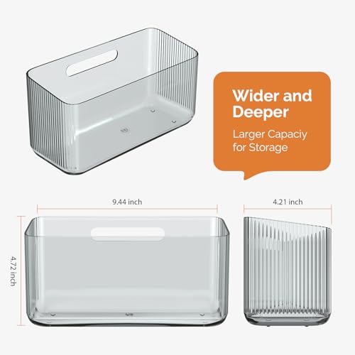MaraFansie 2 Pack Plastic Lid Organizers - Inside Cabinet for Kitchen, No Drilling Wall Mount Container Holders for Tupperware, Food Storage, Clear Gray
