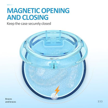 Orthodontic Retainer Case Aligner Mouth Guard Storage Box,Clear Blue - color: Clear Blue