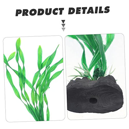 VICASKY 10Pcs Compact Fake Plant Aquarium Decoration Lifelike Desktop Aquarium Grass Stylish Fish Tank Accessories for Aquatic Landscape Safe for Fish and Water Quality