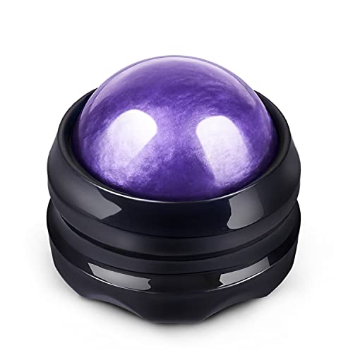 Solacium Manual Massage Roller Ball - Massager and Therapy Tool for Sore Muscles, Shoulders, Arms, Neck, Back, Feet, Body, Deep Tissue, Stiffness, Joint Pain, Stress Relief - color: Purple