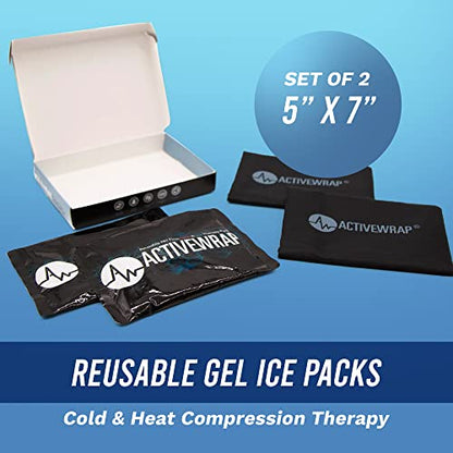 ActiveWrap Ultra Flex Ice & Heat Pack, Small (4.5" x 6.5") – Gel Ice Packs Reusable for Wrist & Foot Wraps, Hot & Cold Therapy, Flexible No-Flow Gel, Includes Nylon Protective Pouch (2 Count) - size: Small (4.5” x 6.5”)